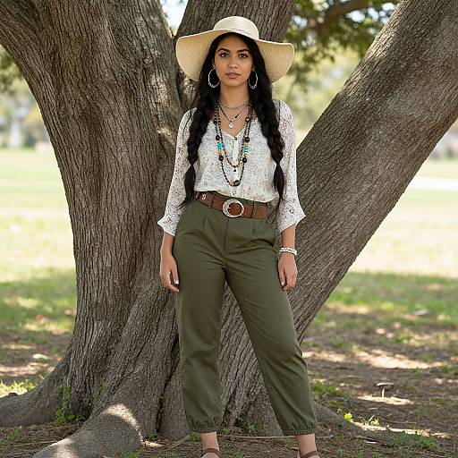 Solo Woman in Safari Attire