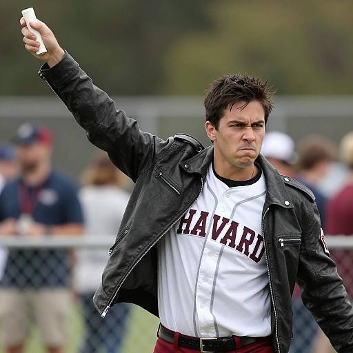 Intense Man Behind Chain-Link Fence