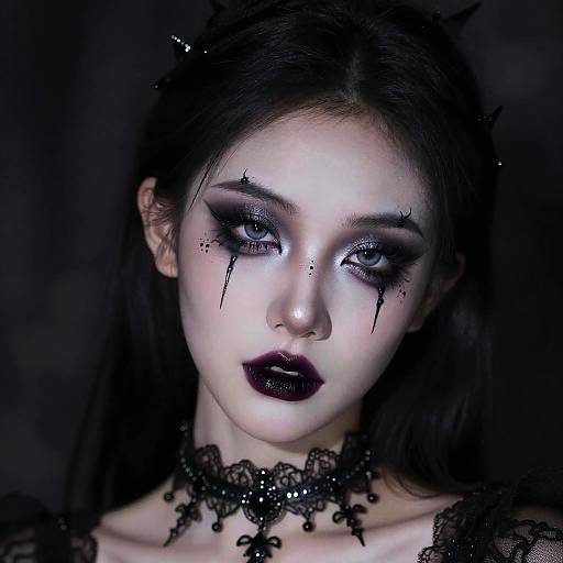 Gothic Black Outfit Makeup Style