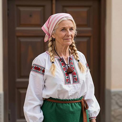 Older Woman in Traditional Bohemian Clothing