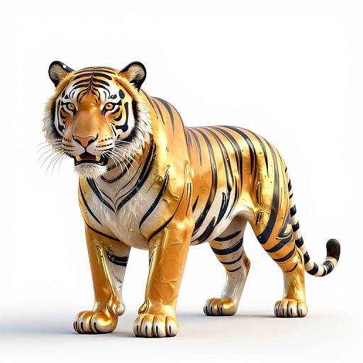 Futuristic Liquid Gold Tiger Art
