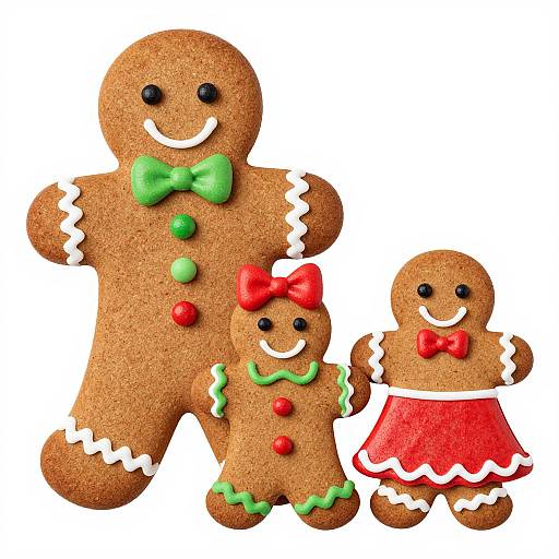 Festive Gingerbread Family Trio