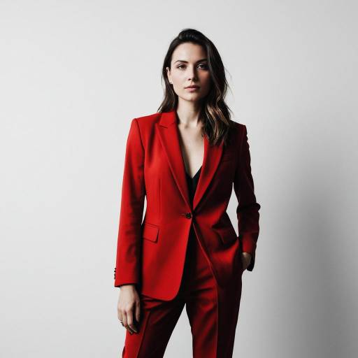 Confident Woman in Red Tailored Suit