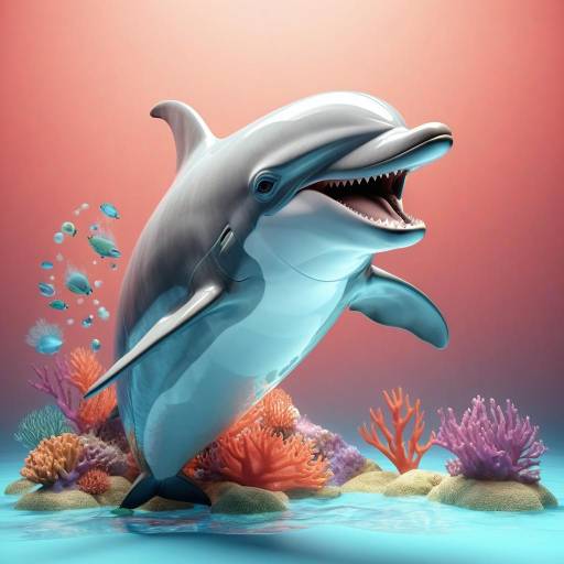 Playful Dolphin Smiling Under Soft Lighting