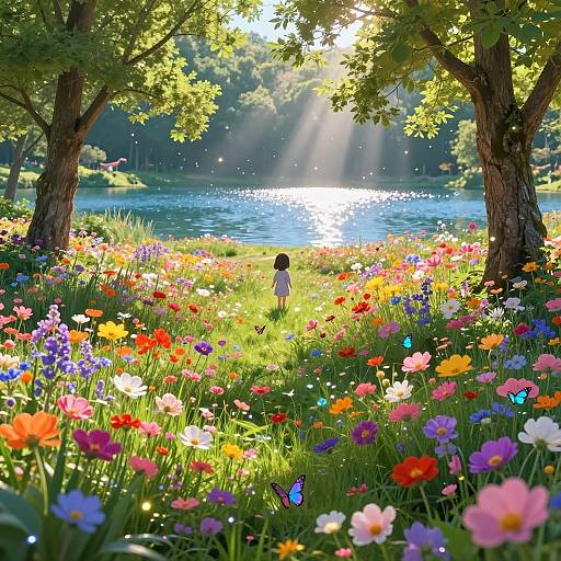 Ultra-Realistic Enchanting Flower Meadow