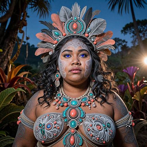 Chubby Papuan Woman in Sci-Fi Baroque