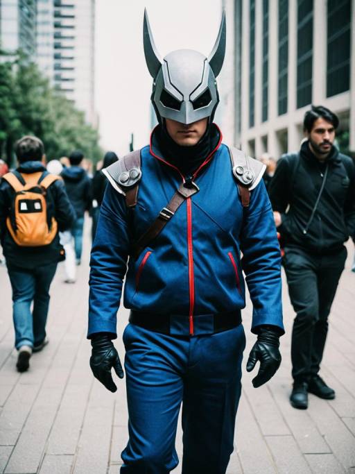 Man in Dag Cosplay Costume Walking Outdoors