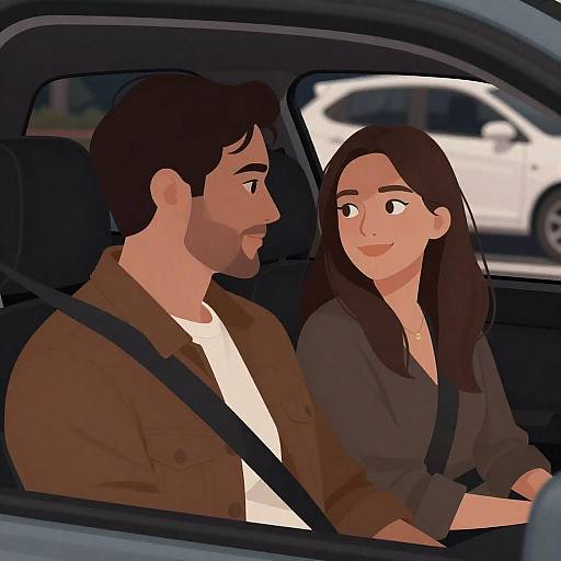 Couple in a Car at Night