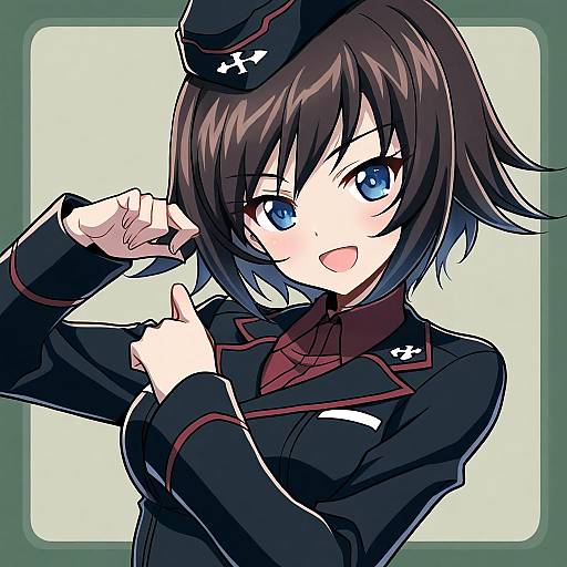 Illustration of Hida ema, girls und panzer in the style of Nightcat