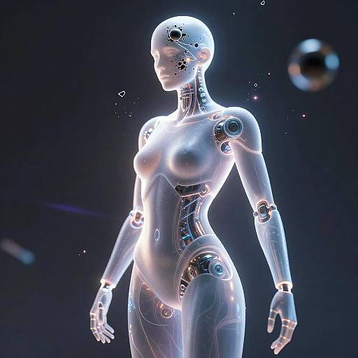 Ultra-Detailed Cyberpunk Android Illustration