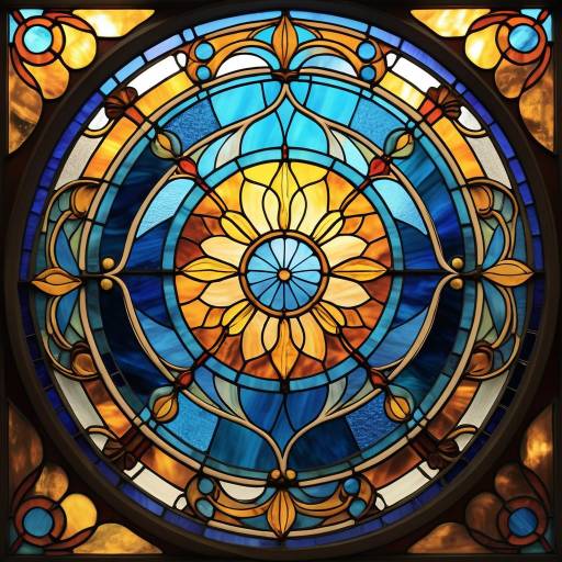 Elegant Stained Glass Mosaic Art Design