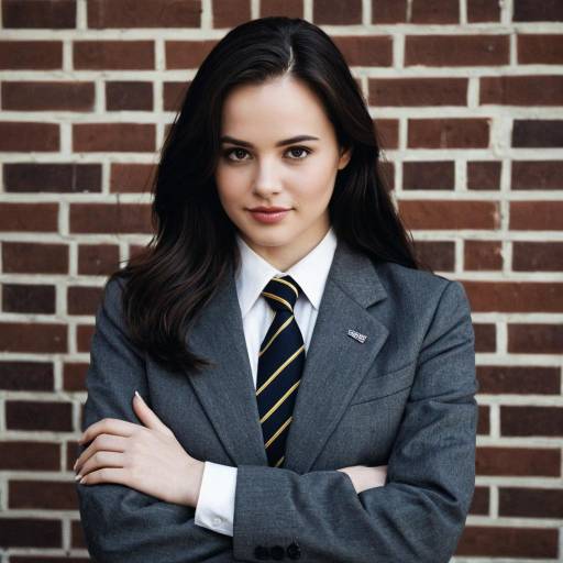 Young Woman in School Uniform with Crossed Arms
