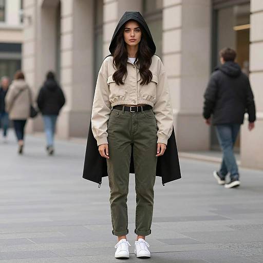Urban Streetwear Fashion: Young Woman
