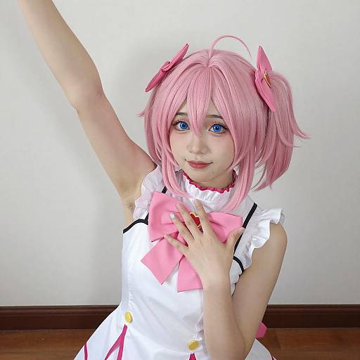 Pink-Haired Anime Cosplayer Portrait