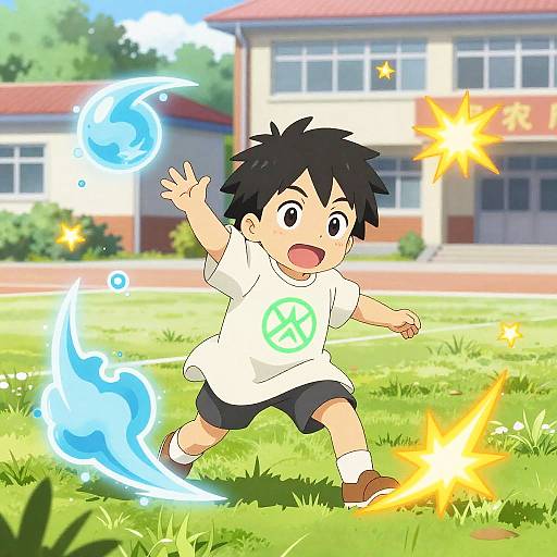 Mischievous Child with Elemental Powers