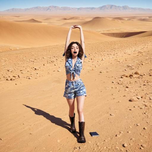 Eager Explorer in a Sunlit Desert Eager Explorer in a Sunlit Desert