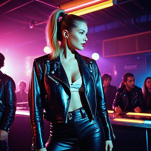 Fashion Model in Retro Disco Club