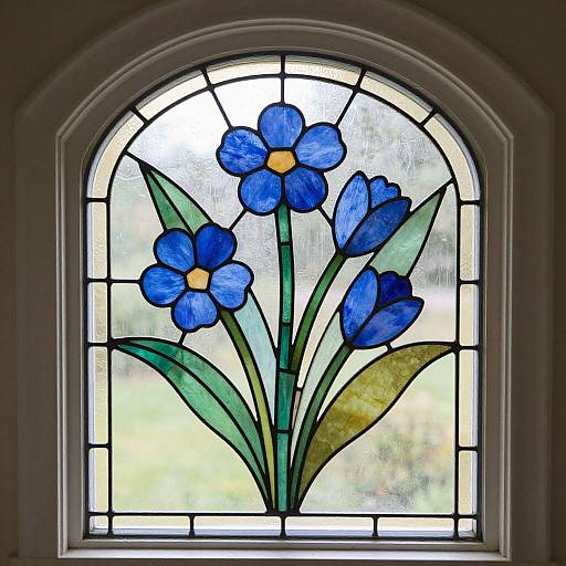 Minimalist Floral Stained Glass Design