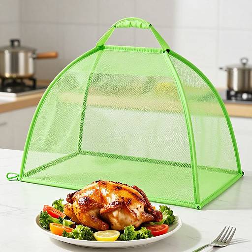 Foldable Lime-Green Mesh Food Cover