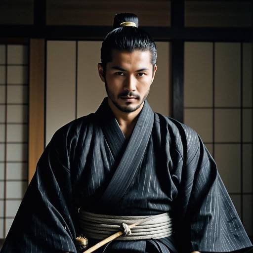 Man in Traditional Samurai Kimono