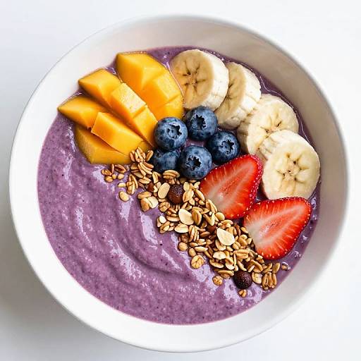 Colorful Vibrant Fruit Smoothie Bowl