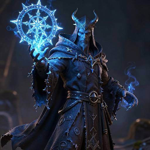 Necromancer with Blue Energy Aura