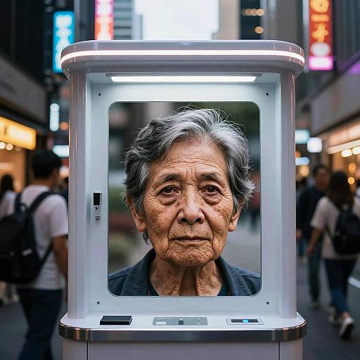 Futuristic AI Photo Aging Booth