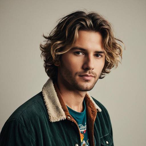 Young Man with Shaggy Surfer Hair