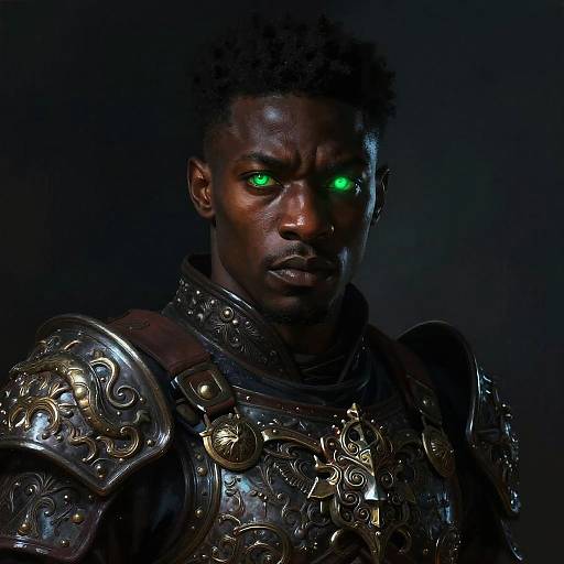 Heroic Fantasy Warrior with Emerald Eyes