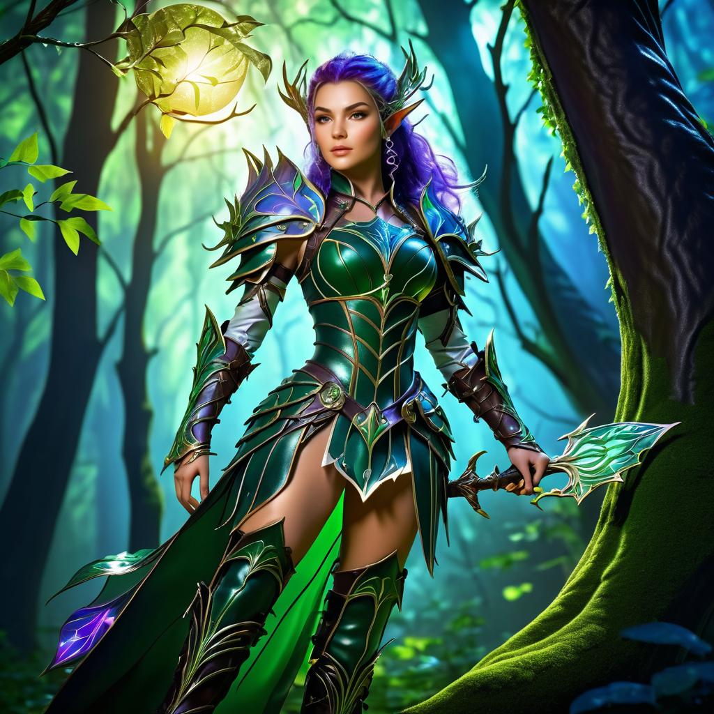 Enchanted Moon Elf Ranger Portrait