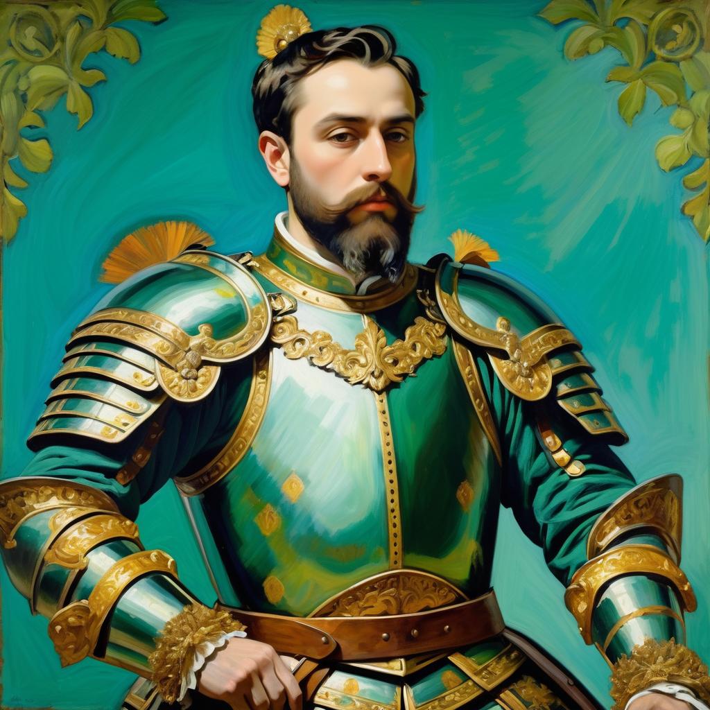 Hyper-Realistic Baroque Warrior King Art