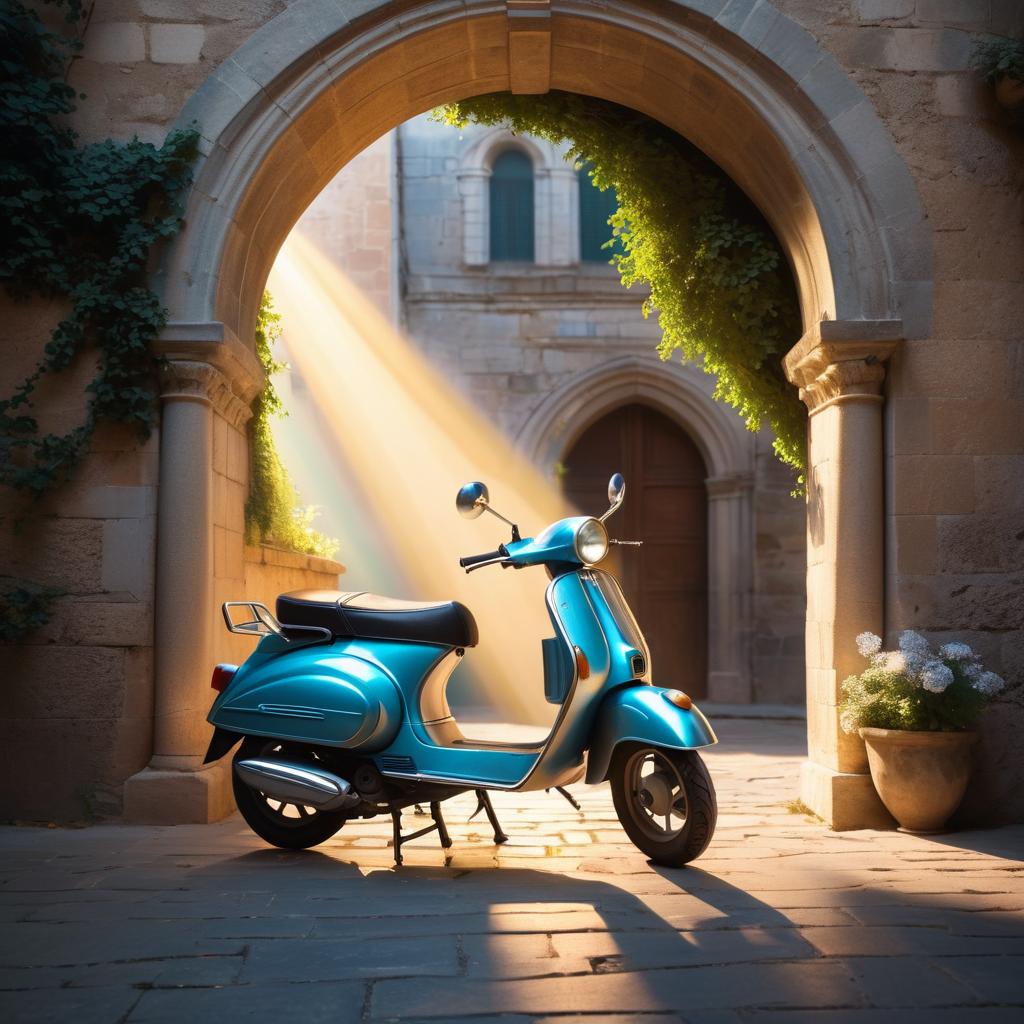 Nostalgic Moped at Angelic Archway