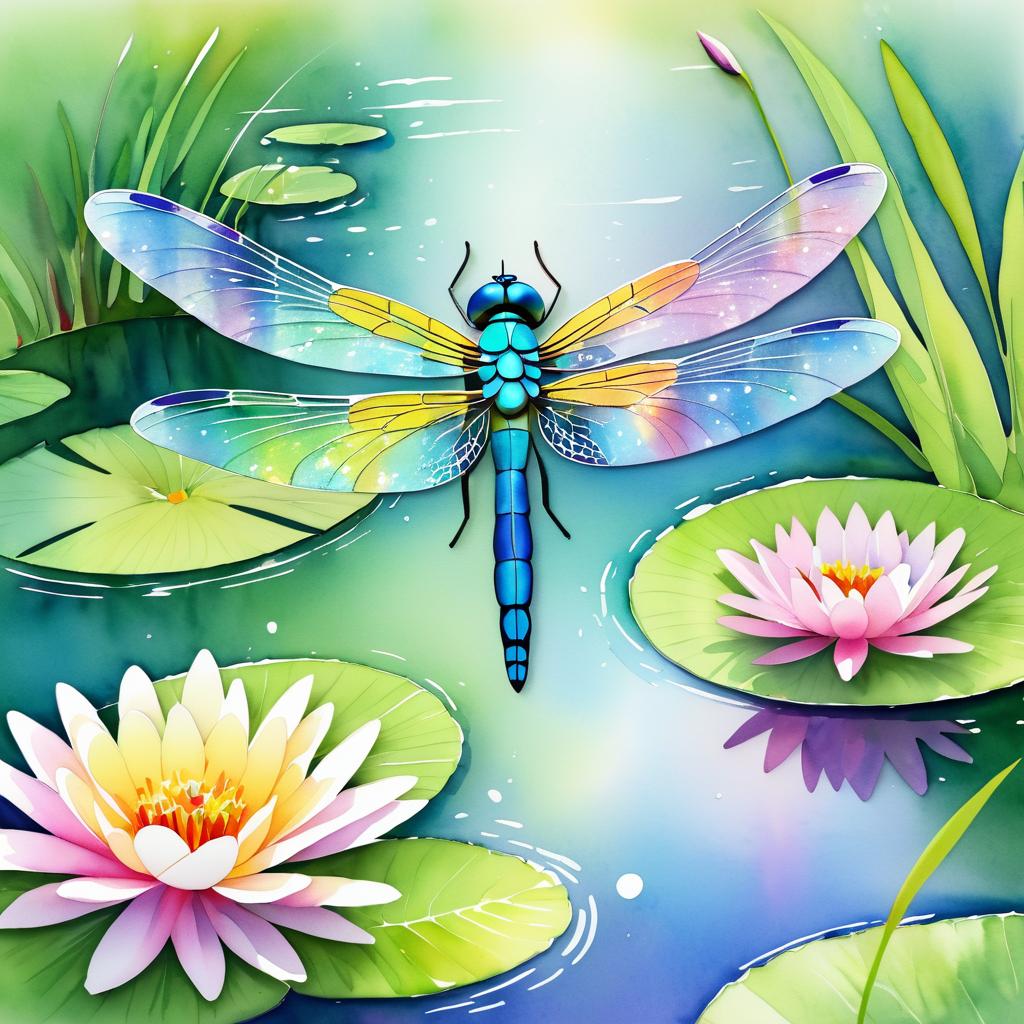 Joyful Dragonfly in Serene Garden