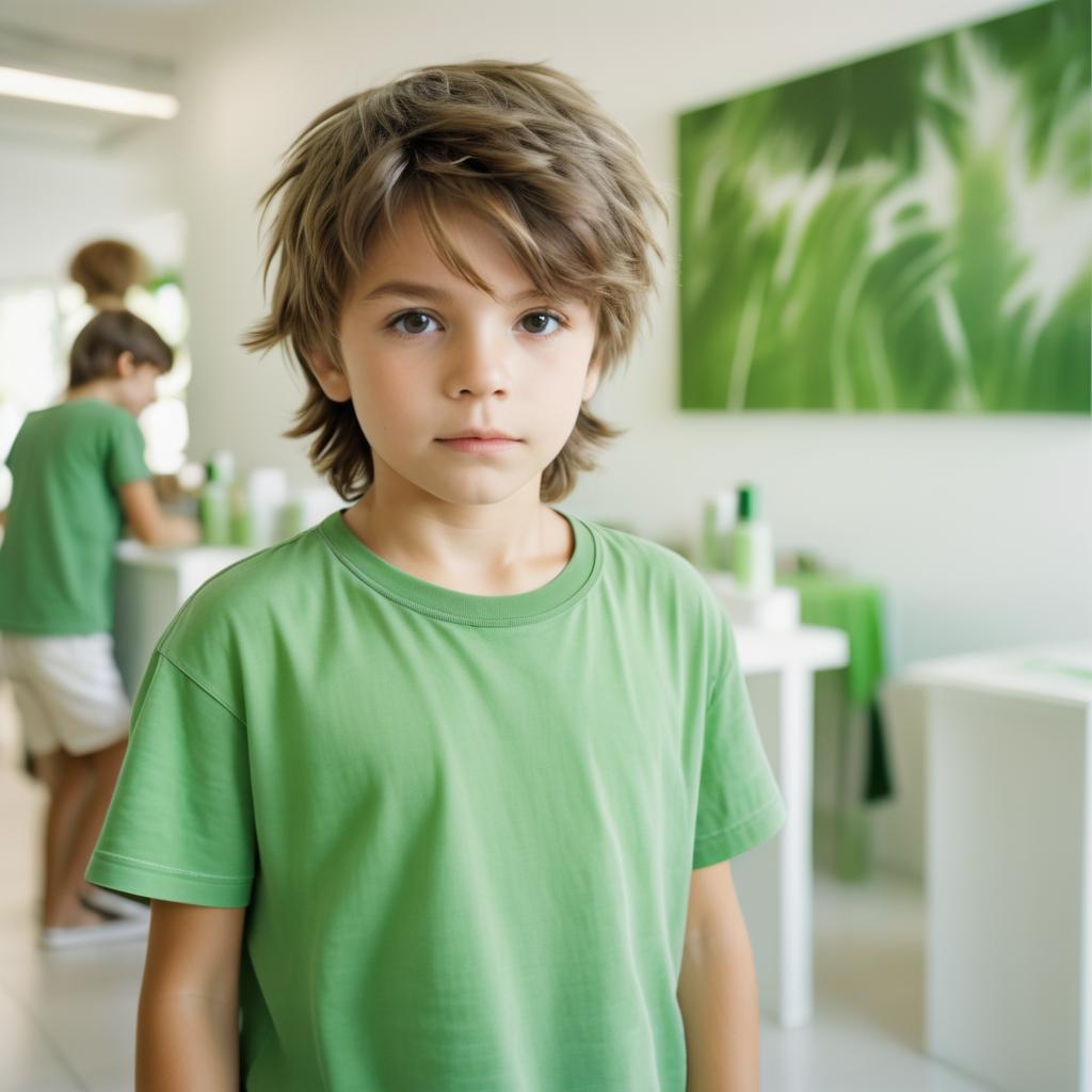 Hyper-Realistic Boy at Modern Salon