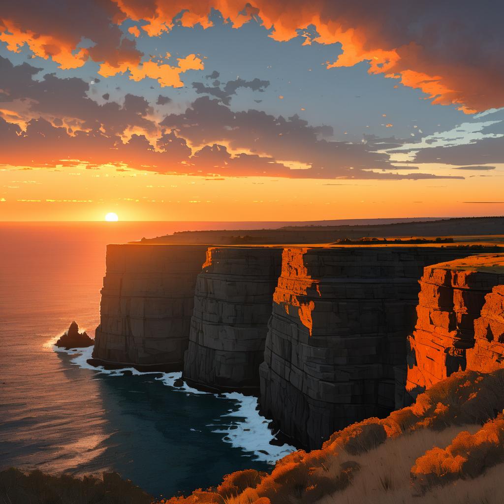 Panoramic Rocky Cliffs at Sunset