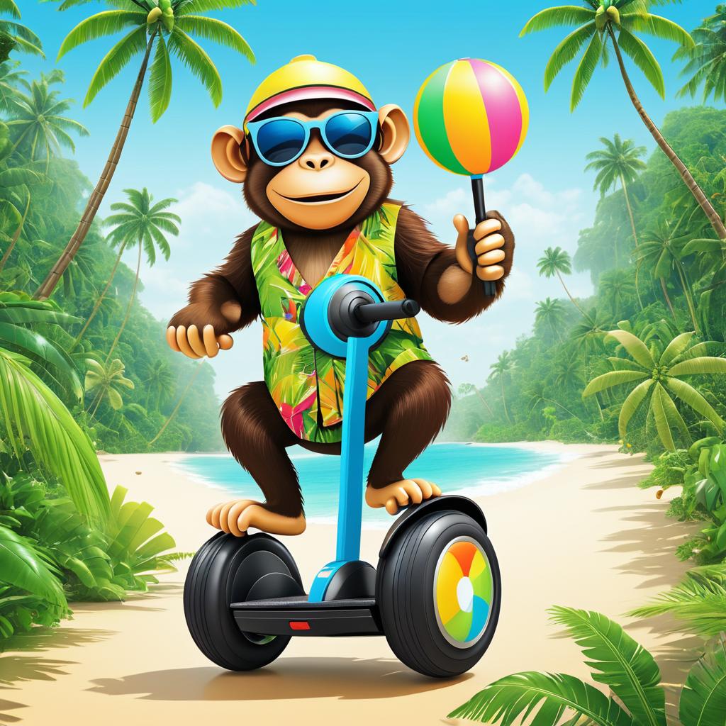 Monkey on a Segway in Tropical Fun