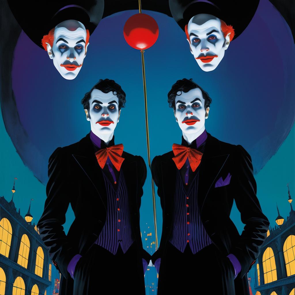 Jugglers in Noir: A Circus Scene