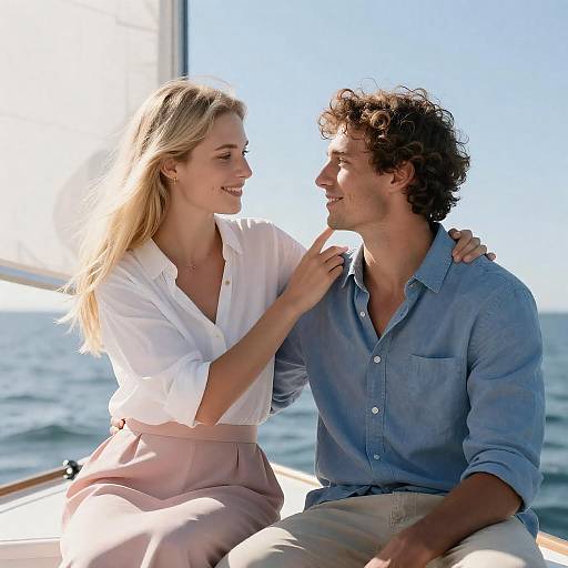 Couple Enjoying Sailing Adventure