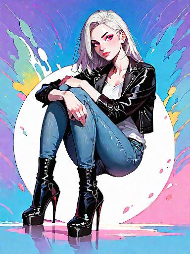 Stylish Comic-Inspired Full Body Portrait