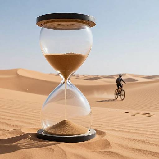 Hourglass Riders Racing Through Glass Desert