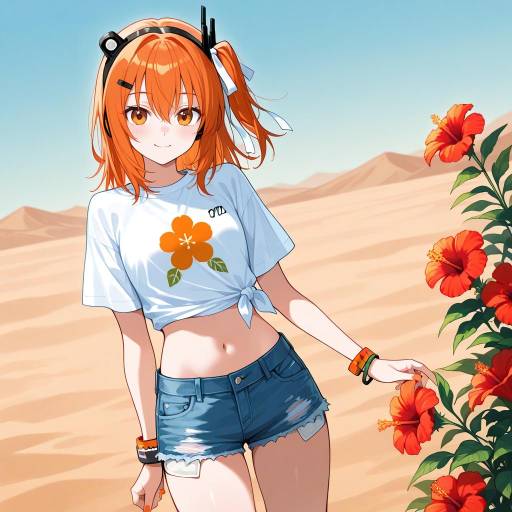 Vibrant Cowboy Girl with Orange Hair