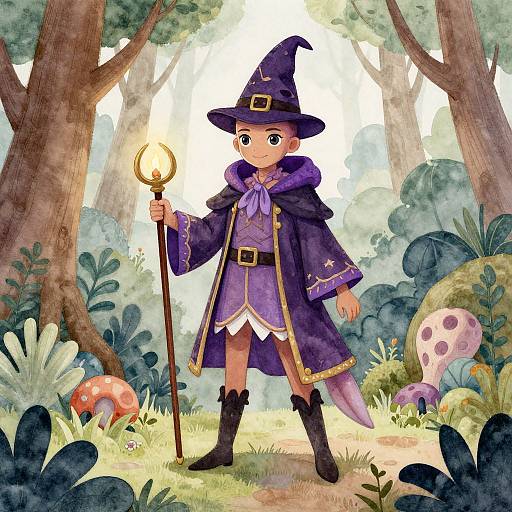 Humanoid Squid Mage in Magic Forest