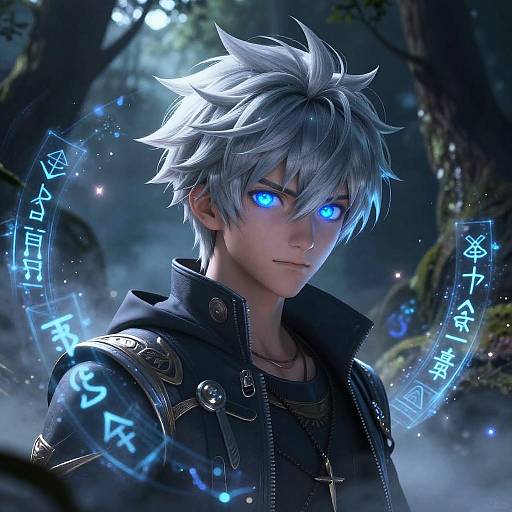 Anime Boy with Mystical Runes