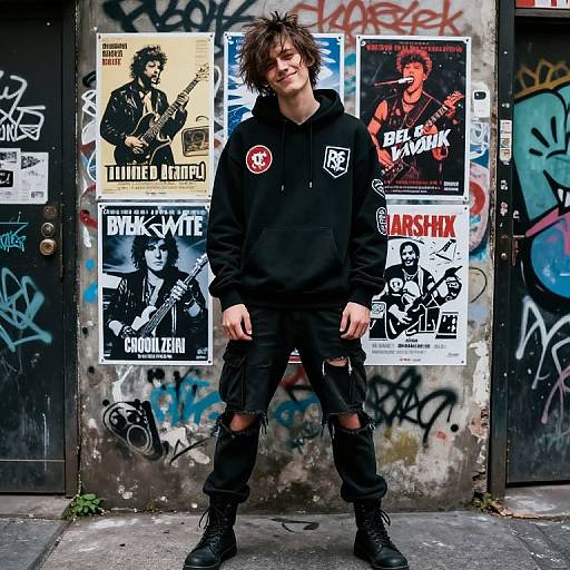 Grunge Style Young Male in Alley