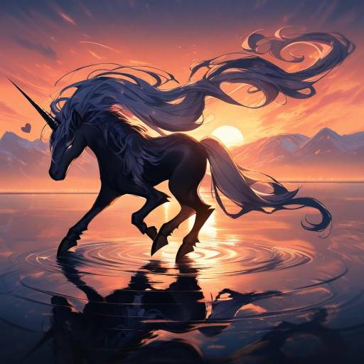 Majestic Unicorn at Twilight Reflection Majestic Unicorn at Twilight Reflection