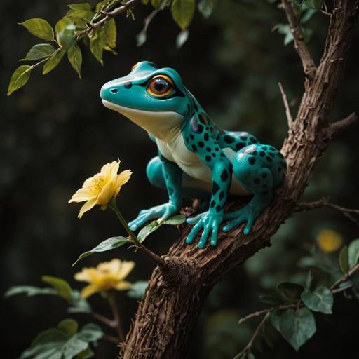 Sleek Emerald Frog in Inky Void Sleek Emerald Frog in Inky Void