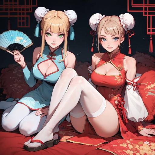 Charming Girls in Traditional Attire Charming Girls in Traditional Attire