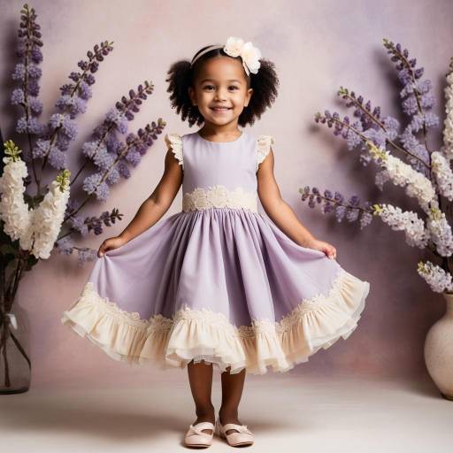 Smiling Little Girl in Lavender Dress