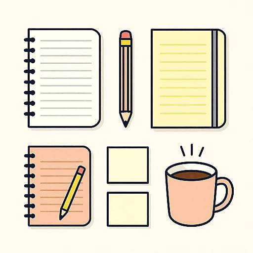 Minimalist Office Supplies Clipart Set