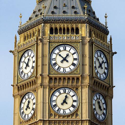 Surreal Multi-Faced Clock Tower